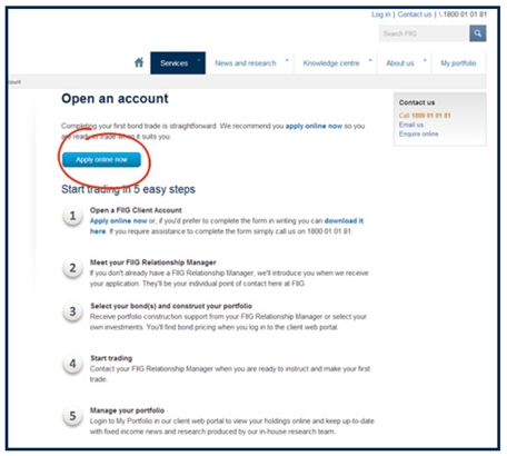 online account opening